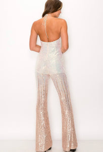 Lady May - Backless Sequin Jumpsuit